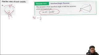 Find the value of each variable  Inscribed Angles  Intercepted Arc [upl. by Anjela]