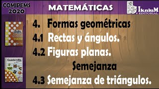 Rectas y ángulos figuras planas y semejanza de triángulos COMIPEMS 2020 [upl. by Kcirdorb]