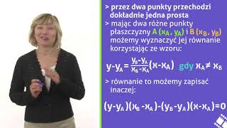 Równanie prostej przechodzącej przez dwa dane punkty [upl. by Ellinehc]