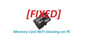 FIXEDMemory card NOT showing on PC [upl. by Grimbal863]