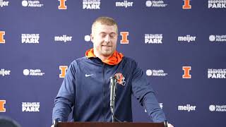 Northwestern postgame Illini RB Aidan Laughery [upl. by Refenej639]