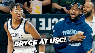 LeBron James Shows Up To Watch Bryce James at USC Sierra Canyon DOMINATES [upl. by Artenak]