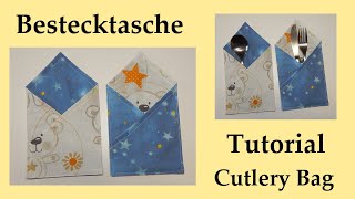 Bestecktasche nähen  Tutorial  Cutlery Bag  Free Pattern [upl. by Canning248]