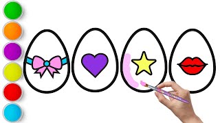 Drawing and Coloring an Eggs for Toddlers Step by Step  Learn Drawing for Kids  Coloring Pages [upl. by Brest761]