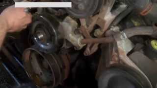 Water pump replacement Dodge Pickup 59L 1998 Install Remove Replace [upl. by Yenttirb]