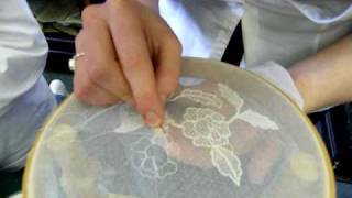 Limerick Lace Demonstration by Sandra Finnegan [upl. by Leanora]