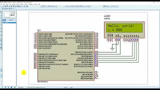 Proteus Simulation  Interfacing PIC18F46K22 microcontroller with 1602 LCD  MPLAB XC8 [upl. by Ahsak159]