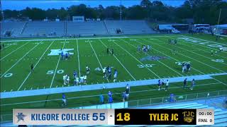 Kilgore College Football vs Tyler Junior College [upl. by Fayth763]