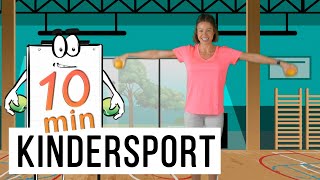 Kinder Sport 10 min  Kindertraining im Distanzunterricht für zu Hause [upl. by Ennyl]