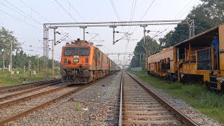 Amrit Bharat Express Orange colour WAP7  Mahabodhi Express  Gaya Jn to New Delhi  Train no 12397 [upl. by Nylidnarb4]