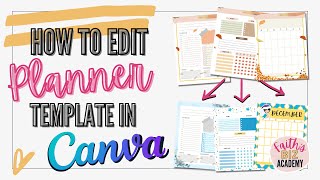 How To Edit Planner Template In Canva Create And Sell Printable Planners Using Canva [upl. by Jovitah]