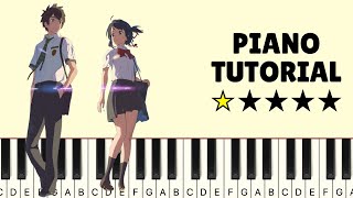 EASY Kimi no Na Wa OST  Kataware Doki  Piano Tutorial Synthesia  Sheets [upl. by Anwahsak]