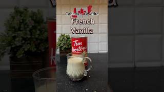 Trying TIM HORTANS French Vanilla Coffee🇨🇦😋coffee coffeelover timhortons coldcoffee shorts [upl. by Finlay423]