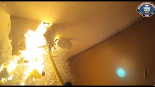 Firefighters bodycam video shows massive flames inside IE home I ABC7 [upl. by Ciredor]