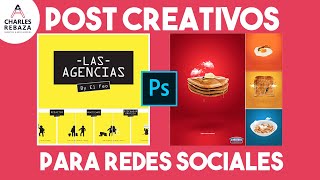 POST CREATIVOS para FACEBOOK con PLANTILLAS editables en PS [upl. by Leugimsiul]