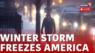 Powerful Winter Storm In US Unleashes Snow Freezing Temperatures LIVE  USA News LIVE  N18L [upl. by Wyne]