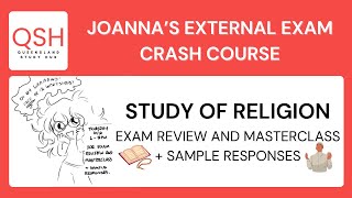 QCE Study of Religion  Exam Review amp Masterclass  Sample Responses  Joannas EA Crash Course [upl. by Nogam]