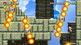 New Super Mario Bros U  Route de létoile  96  Vallée enflammée [upl. by Eerrehc]