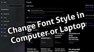 How To Change Font Style in Computer  How to change the default Windows 11 Pro system font  2024 [upl. by Adriell]