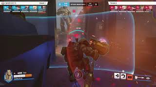 Rein  charge on pharah by MARPLETJE — Overwatch 2 Replay N6BJDT [upl. by Carver228]