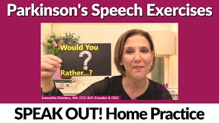 5172024 Parkinsons Speech Exercises Would You Rather Replay [upl. by Raynah331]