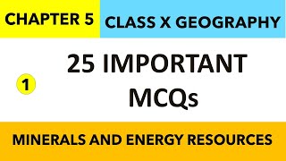 279  MCQs Class10 GEOGRAPHY chapter 5  MINERALS AD ENERGY RESOURCES  Sst Class 10 CHAPTER 5 MCQs [upl. by Yhcir329]