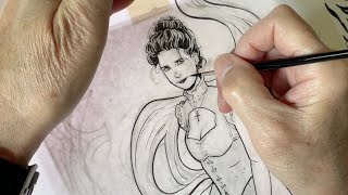 Inking Comic Art With A Brush [upl. by Nehtan400]