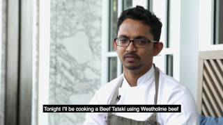 Chef Rishi Naleendra on Westholme beef marbling [upl. by Aicilat]