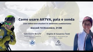 Come usare ARTVA pala e sonda  Webinar con guida alpina [upl. by Arretak]