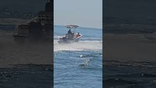 BOAT SPEEDING AND WAVE JUMPING FUN IN THE FLORIDA BOAT INLET – VENICE FLORIDA JETTY ACTION [upl. by Aehtela922]