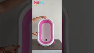 Morashop  Bañera Plegable Bebe Love Tapon  Termometro  Mordillo 24 L [upl. by Arron592]