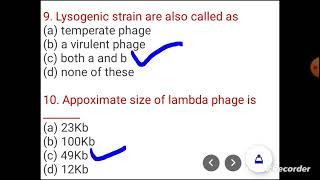 Bacteriophage mcq  microbiology mcq  virus mcq question with answer [upl. by Weiman]