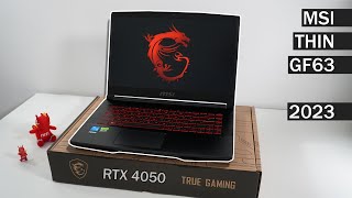 Unboxing MSI Thin GF63 with Nvidia Geforce RTX 4050  Budget but Powerful Gaming Laptop MSI [upl. by Elleinet431]