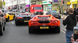 4 X Lamborghini Revuelto Takeover Central London [upl. by Irabaj]