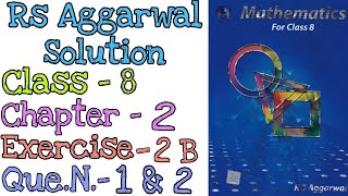 Exponents  Class 8 Exercise 2B Question 1 Question 2  Rs Aggarwal  mdsirmaths [upl. by Donnenfeld]