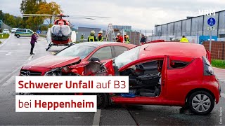 Schwerer Unfall auf der B3 Heppenheim [upl. by Plotkin]