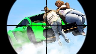 HIT THE SNIPERS AT 200MPH GTA 5 Funny Moments [upl. by Ganiats]