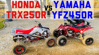 TRX250R vs YFZ450R Sunday Funday Bansheeland [upl. by Ala]