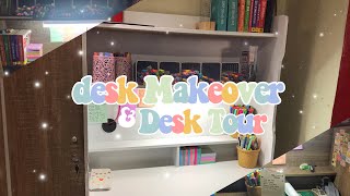 Desk Makeover amp Desk Tour🙀✨ makeover meja belajar mulai dari 10rban bahasa🇮🇩 [upl. by Hannis]