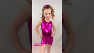 Speerise Girls Tank Shiny Metallic Biketard shorts [upl. by Marice]