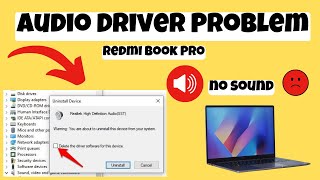 How to Fix Audio problem Redmi book Pro  Audio Drivers Not Working [upl. by Hteik]