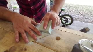 How To Make An Axe Puck From A Japanese Waterstone [upl. by Bomke531]