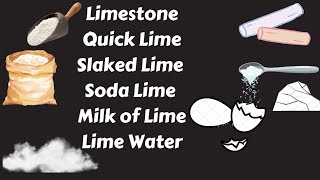 Limestone Quick Lime Slaked Lime Soda Lime Milk of Lime Lime Water [upl. by Keheley]