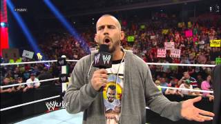 While addressing the WWE Universe CM Punk walks away Raw April 15 2013 [upl. by Leiria]