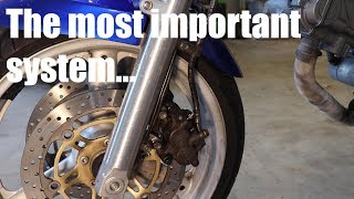 Used Motorcycle Rehab  Sticking Front Brakes  SV650 Episode 16 [upl. by Eusebio]