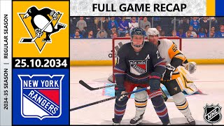 NHL 24  Pittsburgh Penguins vs New York Rangers  Regular Season Game 11  25102034 [upl. by Odrarej622]