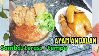 Sambal trasi goreng tempe nasi anget anget luar biasa enaknya [upl. by Nylyrehc]