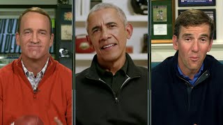 Barack Obama joins the Manning Cast on MNF to talk 85 Chicago Bears  Week 7 [upl. by Gnod823]