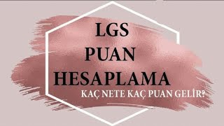 2023 LGS PUAN HESAPLAMA  KAÇ NETE KAÇ PUAN GELİR [upl. by Haldis63]