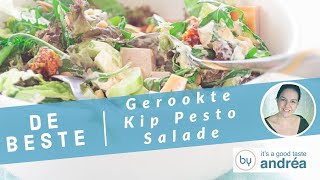 De lekkerste GEZONDE en MAKKELIJK te maken gerookte kip SALADE met pesto [upl. by Harrington]